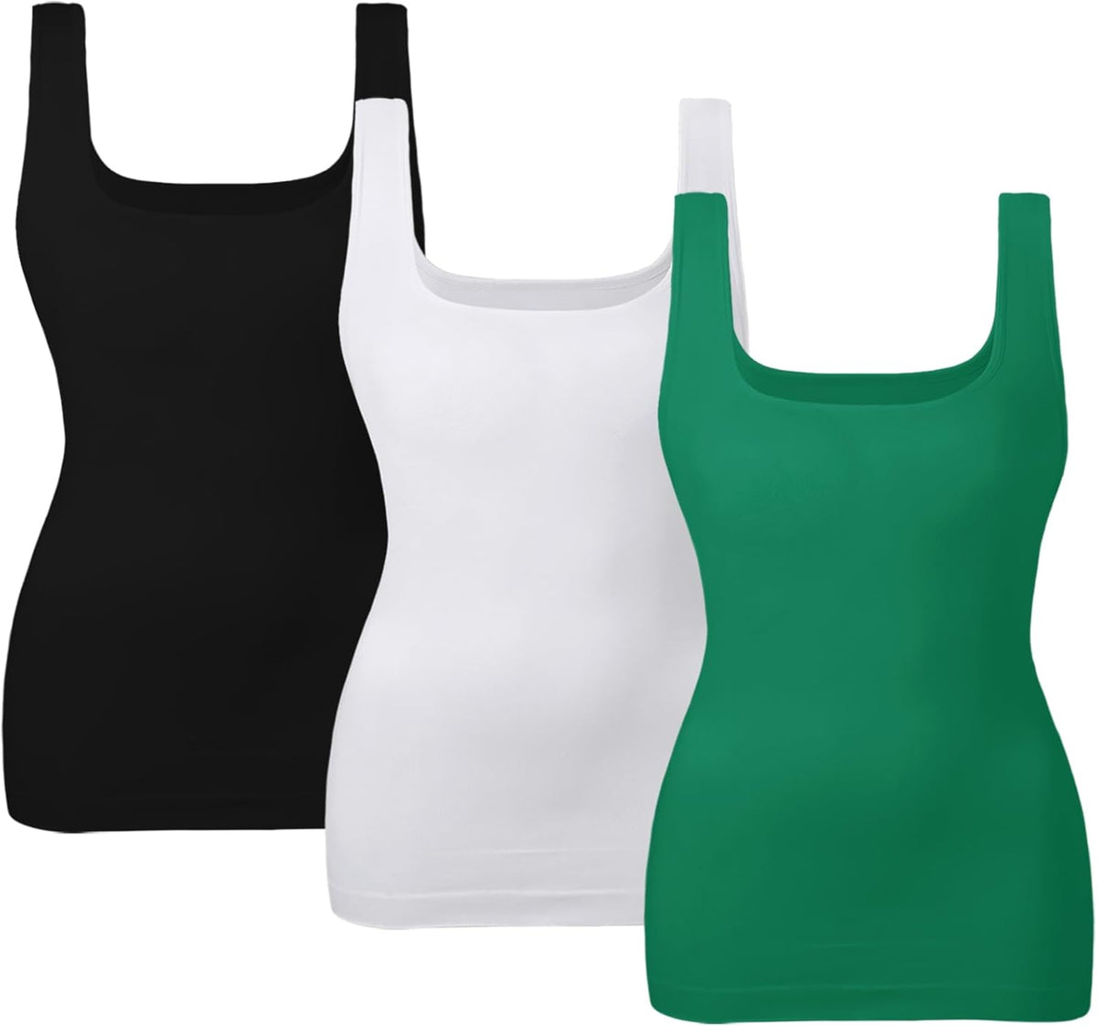 EUYZOU Women's Tummy Control Shapewear Tank Tops Seamless Square Neck Compression Tops Slimming