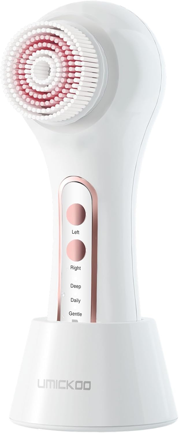 Face Scrubber Exfoliator,Facial Cleansing Brushes Rechargeable IPX7 Waterproof with 5 Brush