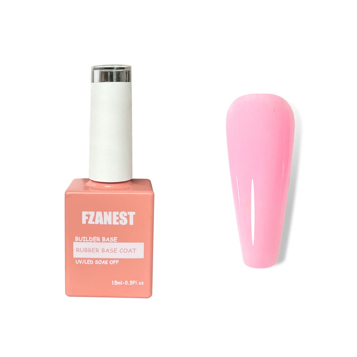 FZANEST Rubber Base Builder Gel For Nails, Sheer Color Gel Polish Elastic Rubber Base Coat For Nail