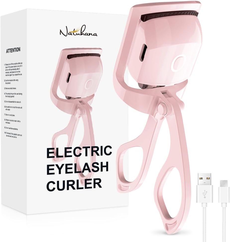 Heated Eyelash Curler with USB,Fast Heat up & 24H Long-Lasting,Rechargeable Electric Lash