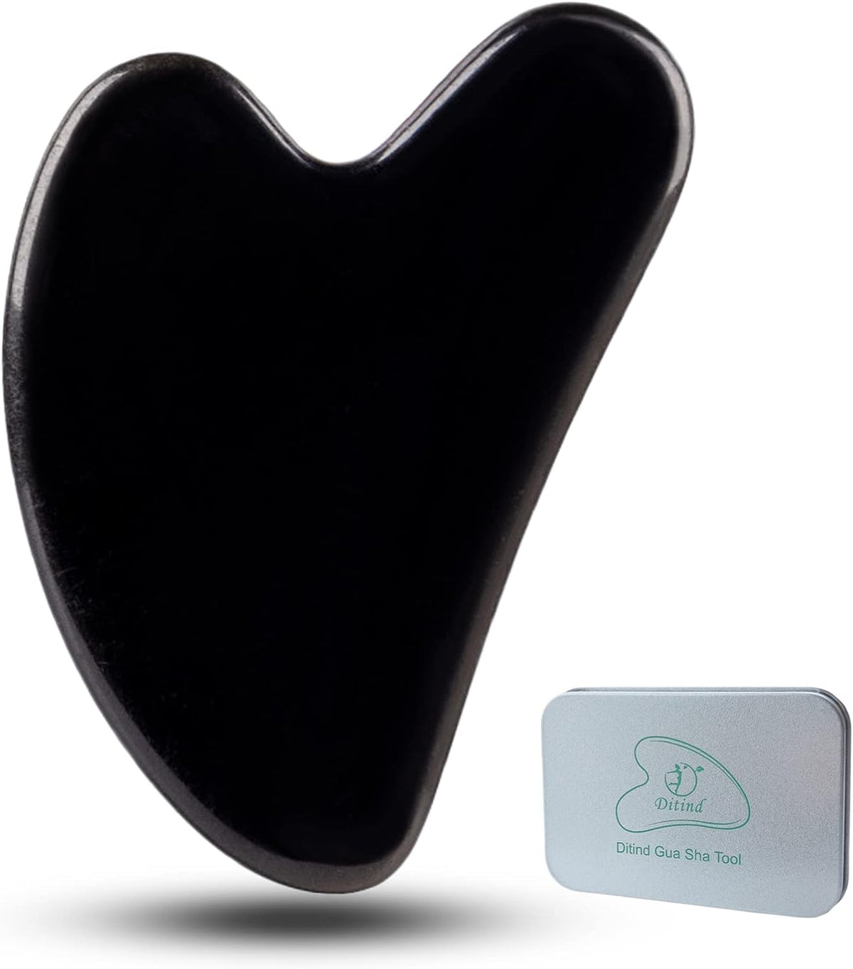 Ditind Gua Sha Facial Tools, Black Obsidian Gua Sha Massage Tool, Natural Jade Guasha Tool for Face