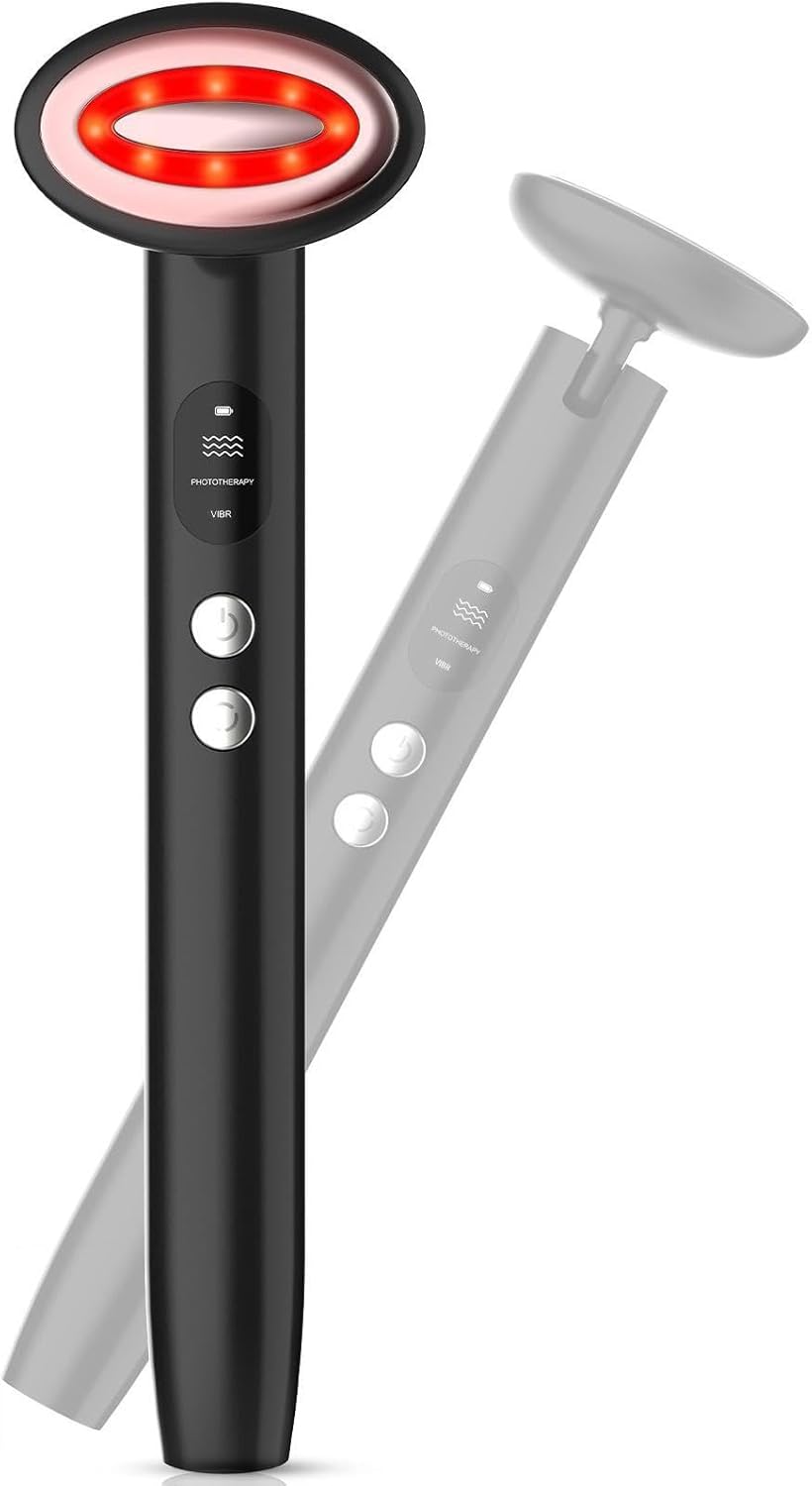 Light-Therapy-Wand, Red Light Therapy for Face and Neck, 9-in-1 Led Facial Sculptor Rejuvenation
