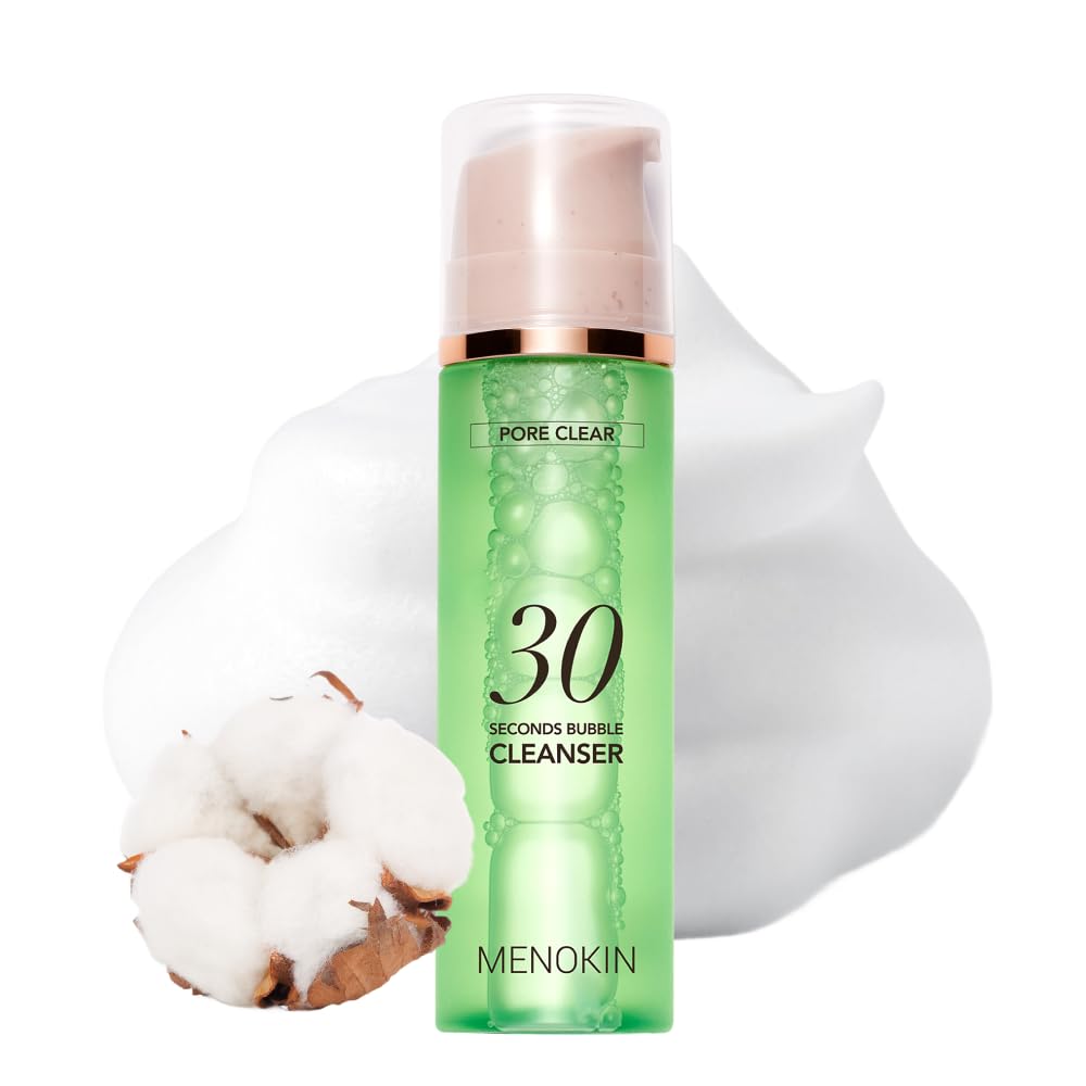 MENOKIN Cotton Cloud Bubble Cleanser [Pore Clear] Green Clay, Low pH, Deep Pore Cleanser for
