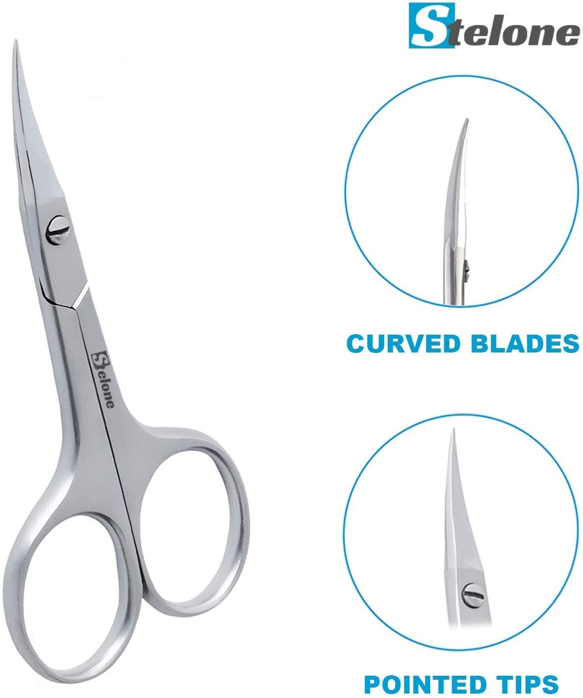 Multi Purpose Eyebrow Scissors Stainless Steel Curved Blade Cuticle Scissors for Manicure and