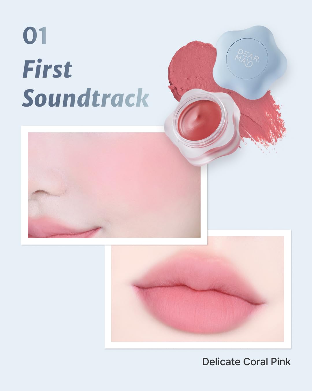 DEARMAY Pure Falling Mood Lip Pot No. 01 Firtst Soundtrack 0.23 Oz. Vegan Lip Stain Lip & Cheek