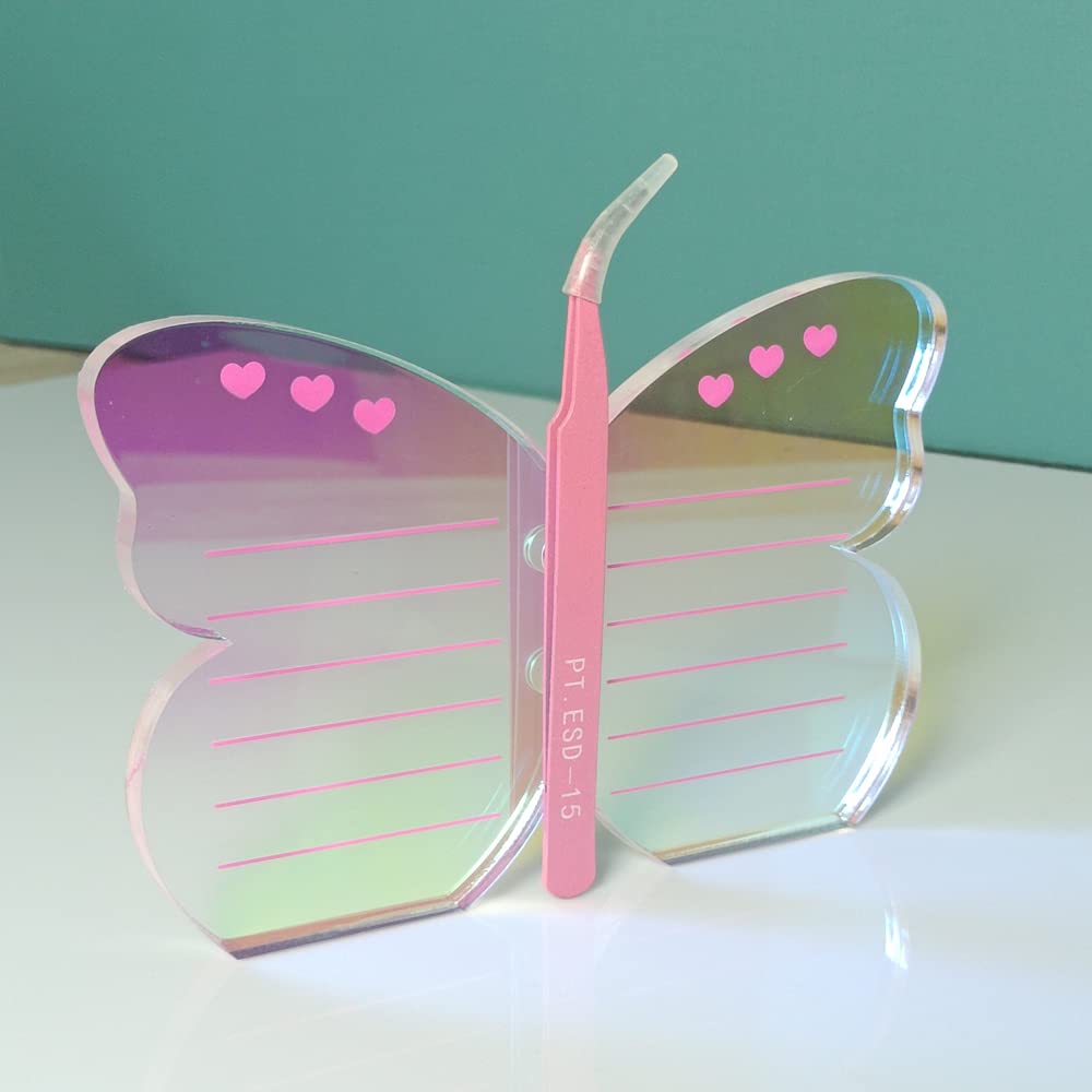Grafting False Eyelash Acrylic Extension Pallet, Eyelash Extension Tweezers Plate Pad Makeup