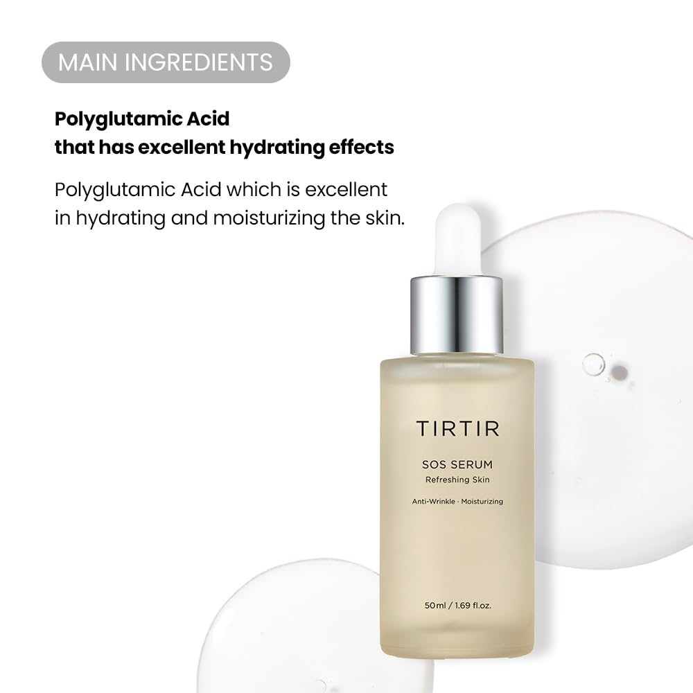 TIRTIR SOS Serum - Radiant Glow Boosting Face Serum - Plumping, Anti Aging, Hydrating - Visibly