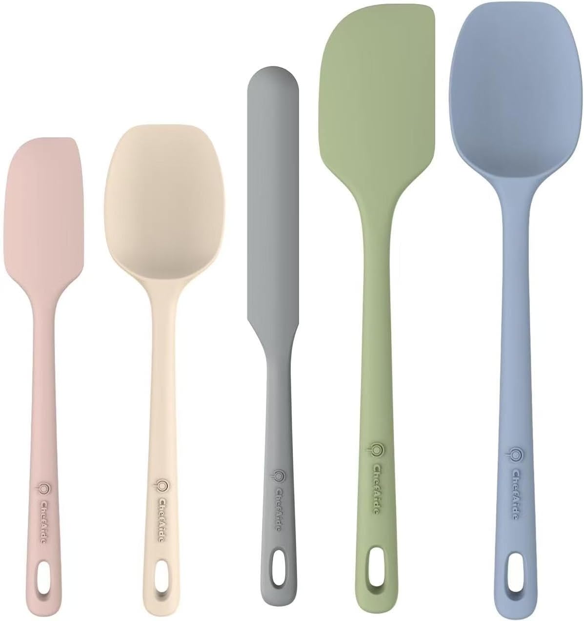 5 Pieces Silicone Spatula Set, Food Grade Rubber Spatula, Upgrade Strong Handle with Ergonomic