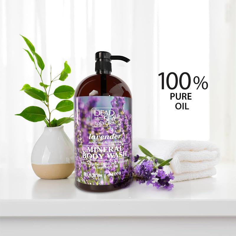 Dead Sea Collection Lavender Body Wash for Women and Men - with Pure Dead Sea Minerals and Lavender