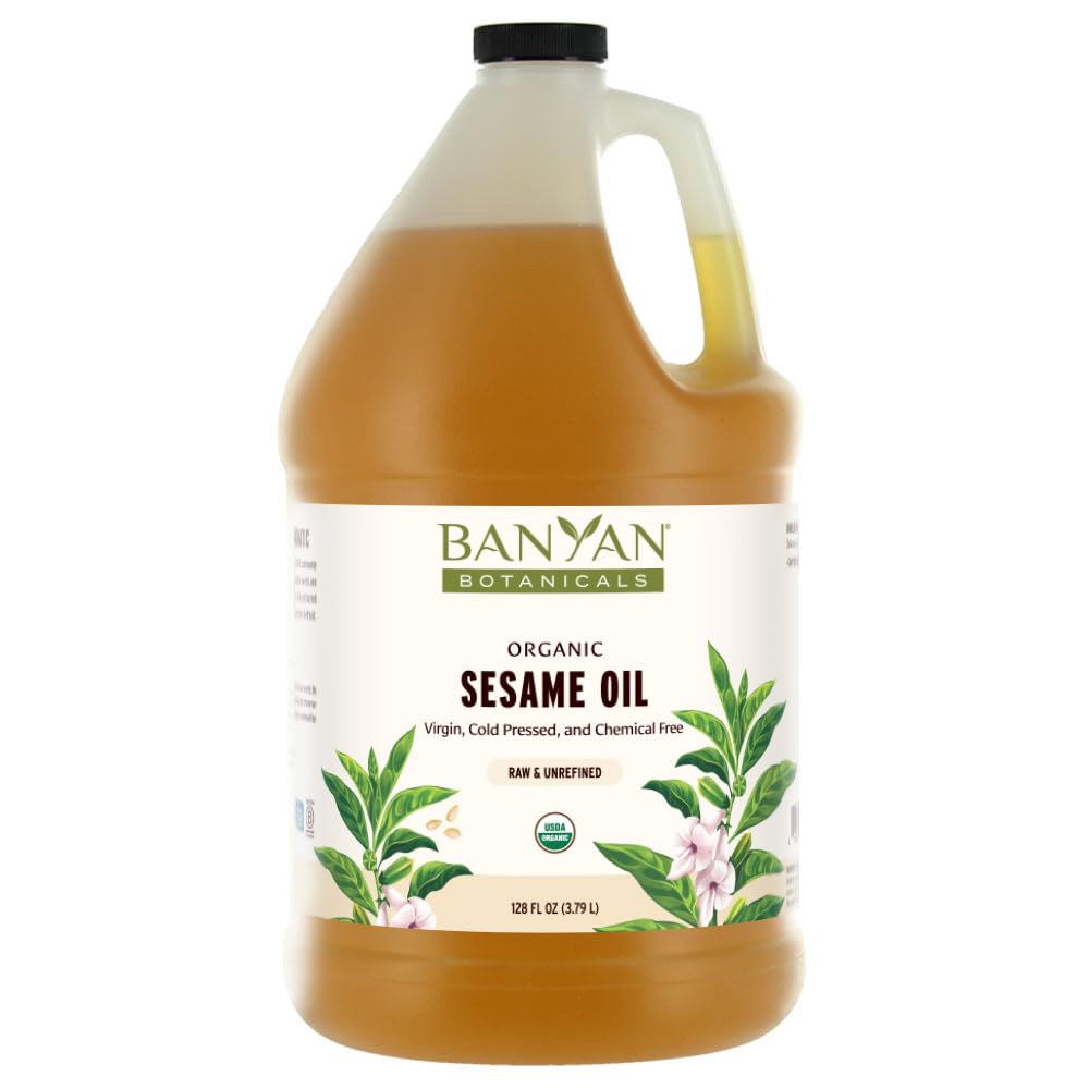 Banyan Botanicals Sesame Oil – Organic & Unrefined Ayurvedic Oil for Skin, Hair, Oil Pulling & More