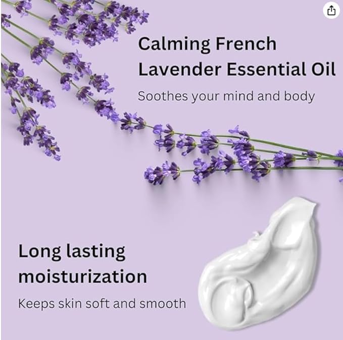 RaGaNaturals Calming Lavender Hand & Body Cream for Dry to Very Dry Skin - All Natural Vitamin E