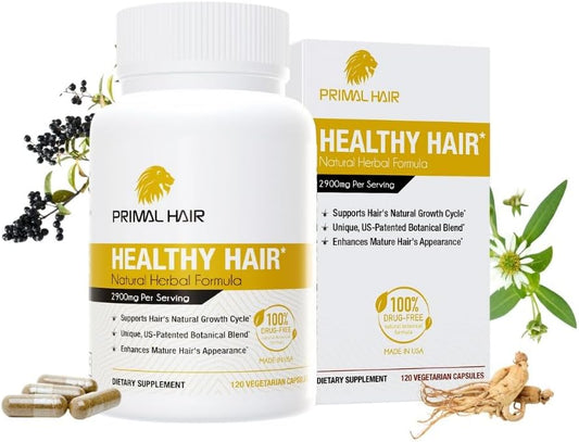 100% Natural Growth Treatment, Reduces Hair Loss, US Patented Formula Proven Effective for Men &