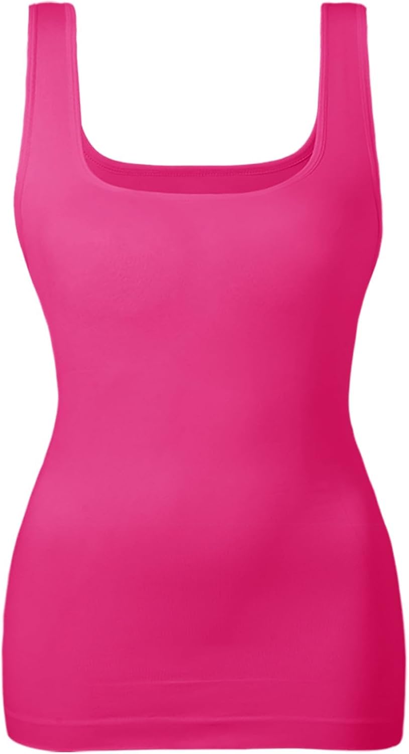 EUYZOU Women's Tummy Control Shapewear Tank Tops Seamless Square Neck Compression Tops Slimming