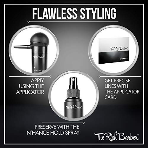 The Rich Barber N’Hance Hair Building Fibers, 3 Month Supply - Barber Hair Thickening Fibers, 25