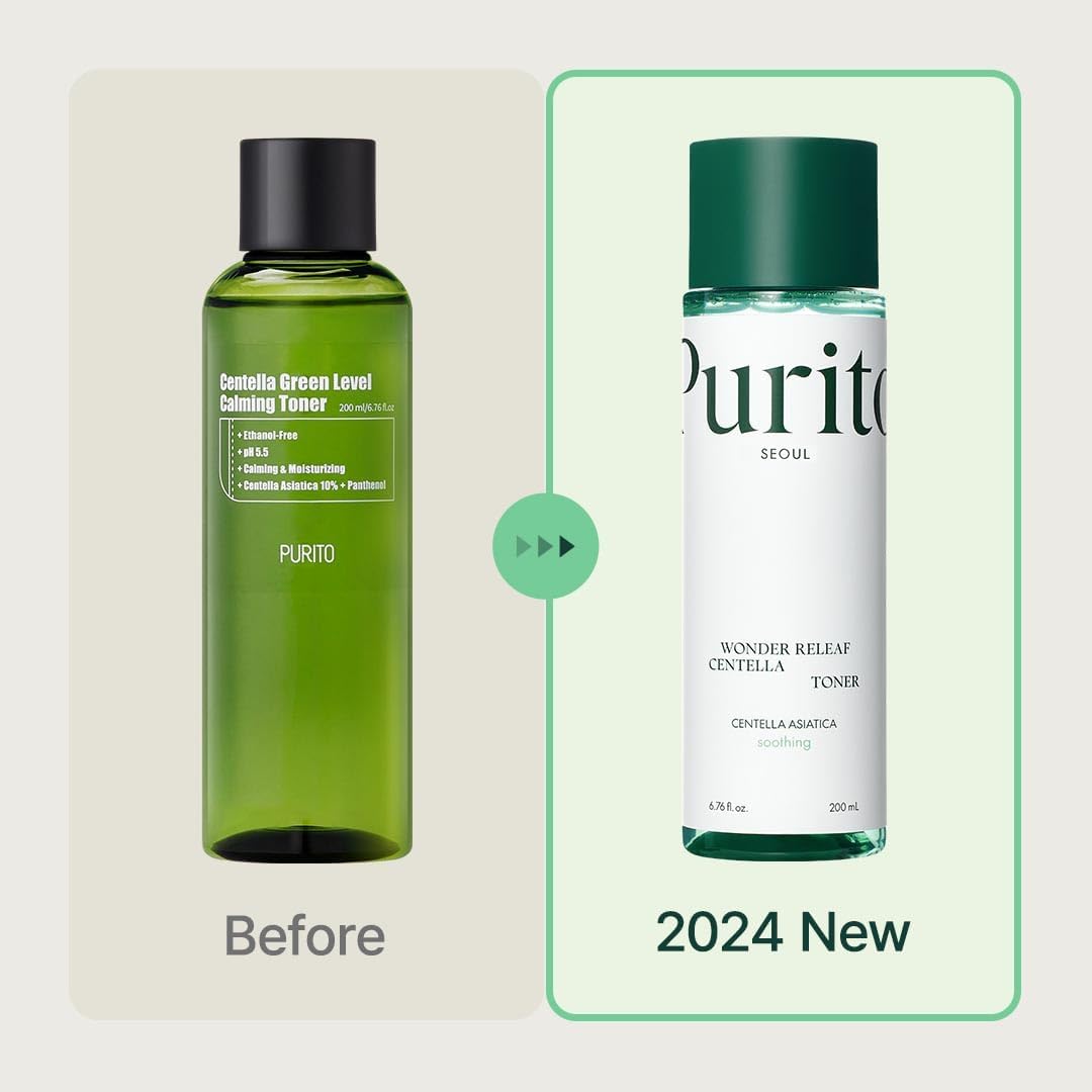 PURITO Centella Toner, 200ml 6.76 fl.oz, Korean Centella, Soothing, Hydration, Alcohol-Free Facial