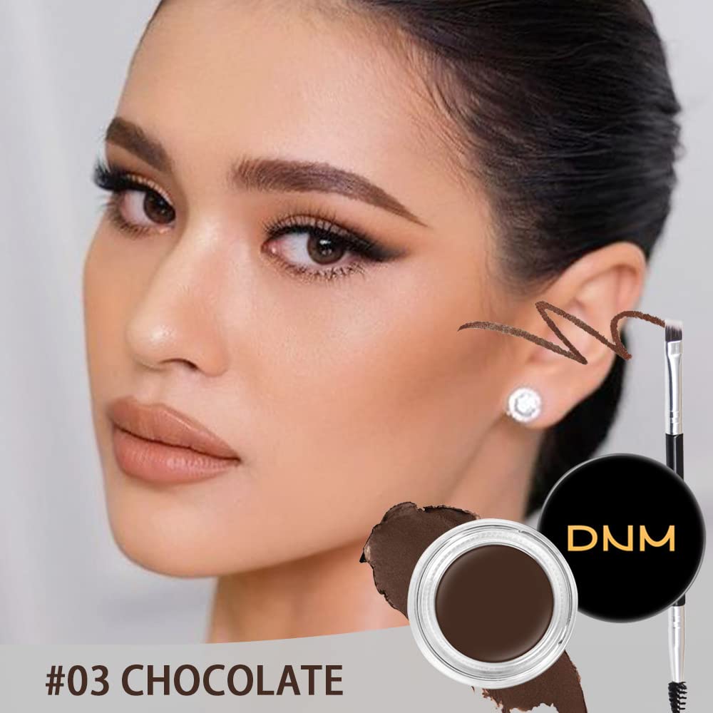 evpct Chocolate Eyebrow Powder Pomade Gel Shaper Makeup Kit with Dual-ended Brush, Eyebrow Stencils