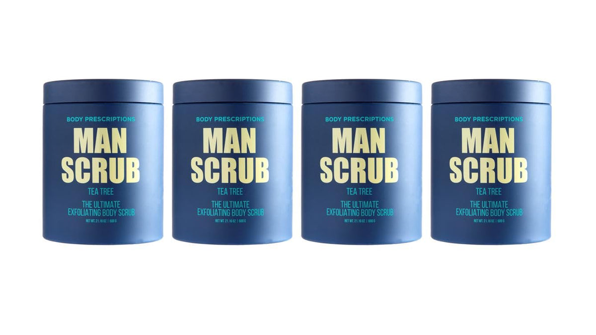 Body Prescriptions Men’s Exfoliating Body Scrub – Ultimate Skin Cleansing Wash in Jar with