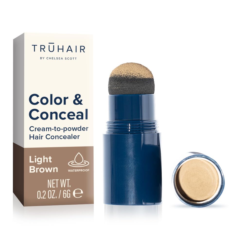 TRUHAIR Color & Conceal Waterproof Root Touch Up Hair Color Concealer - Hair Cover up for Gray