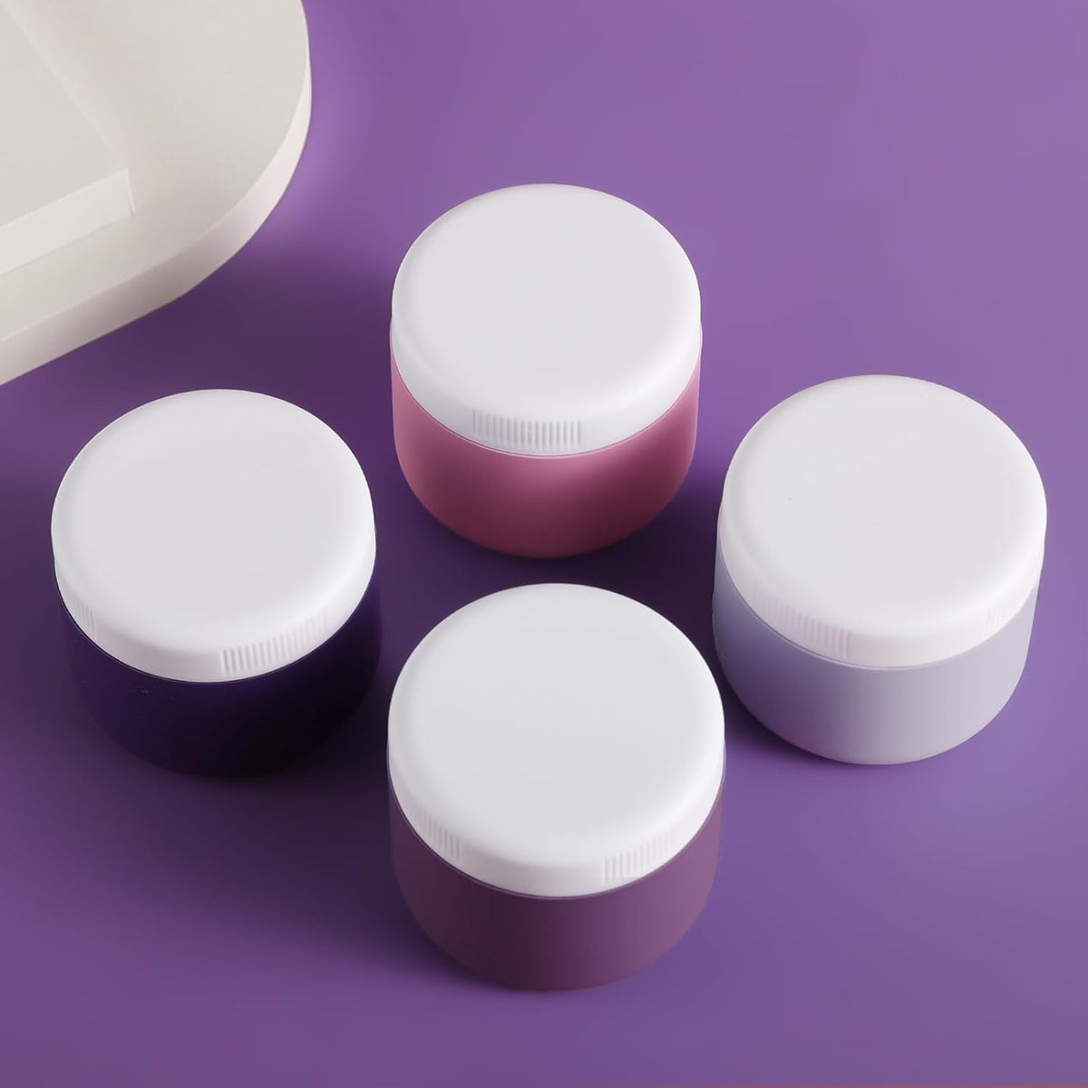 Travel Containers for Toiletries, Silicone Cream Jars BPA-Free, Leak-proof 3oz Travel Size