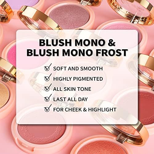 Oulac Blush Face Coral Matte | Pigmented Powdery Cream Blusher Warm Skin Light Medium| Natural