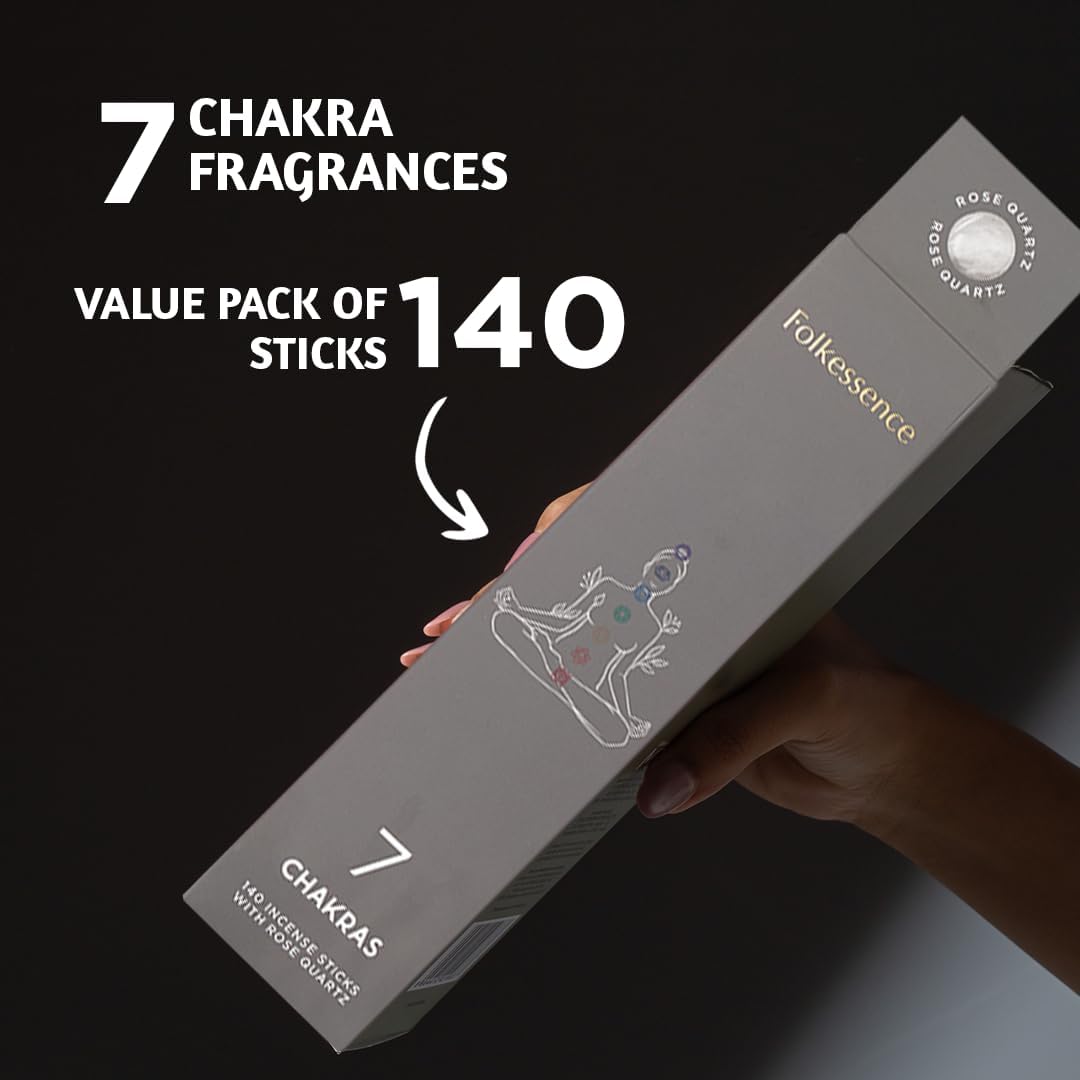 Folkulture Incense Stick for Home | Set of 7 Organic Insenses (140) Insence-sticks for Relaxation