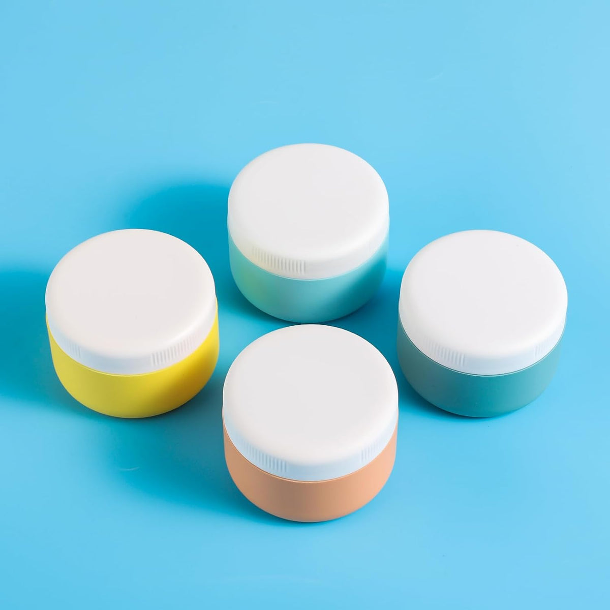 Travel Containers for Toiletries, Silicone Cream Jars BPA-Free, Leak-proof 2oz Travel Size