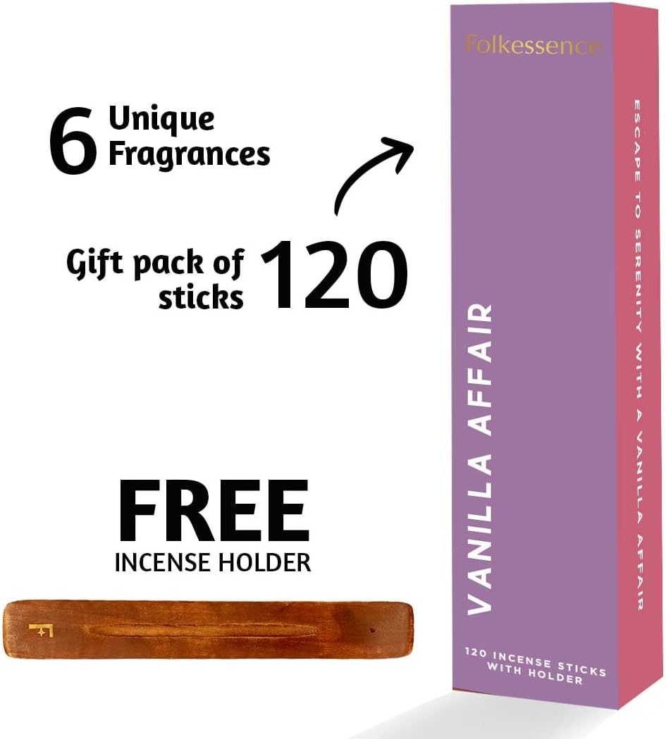 Folkulture Incense Sticks with Holder for Gift | Set of 6 (120 Fall Insence-Stick) | Organic Fall
