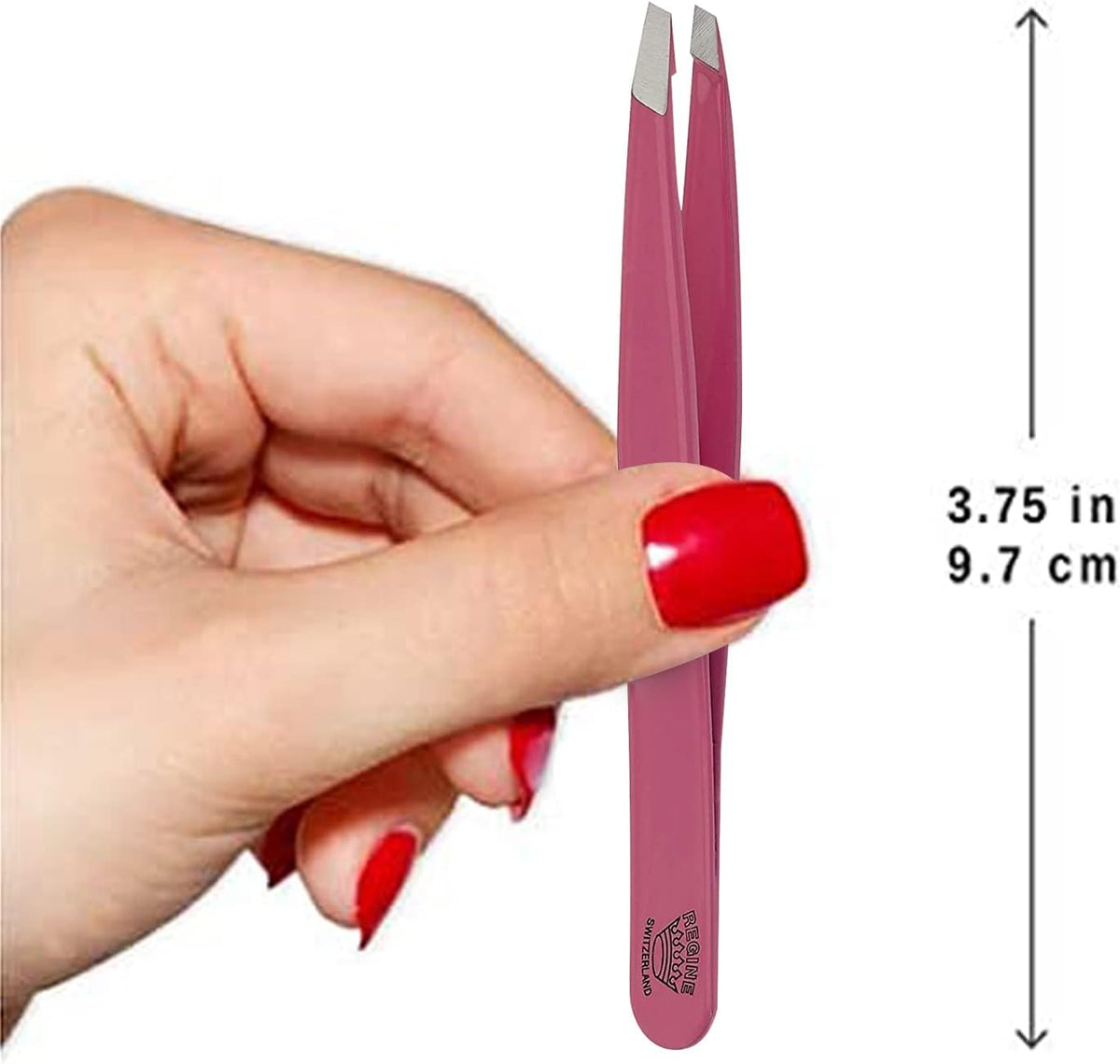 Slant Tweezer - Handmade in Switzerland - Professional Eyebrow & Facial Hair Remover - Etched