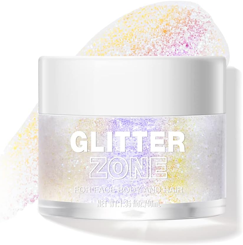 LANGMANNI Holographic Body Glitter Gel for Body, Face, Hair and Lip.Color Changing Glitter Gel