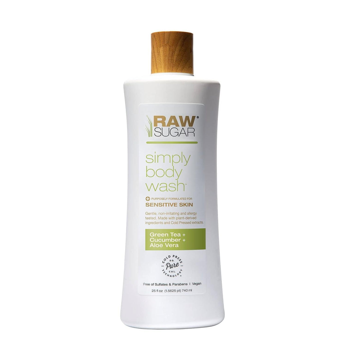 RAW SUGAR Simply Body Wash, (25 Fl Oz, Pack of 1) Bath Soap, Formulated without Sulfates & Parabens
