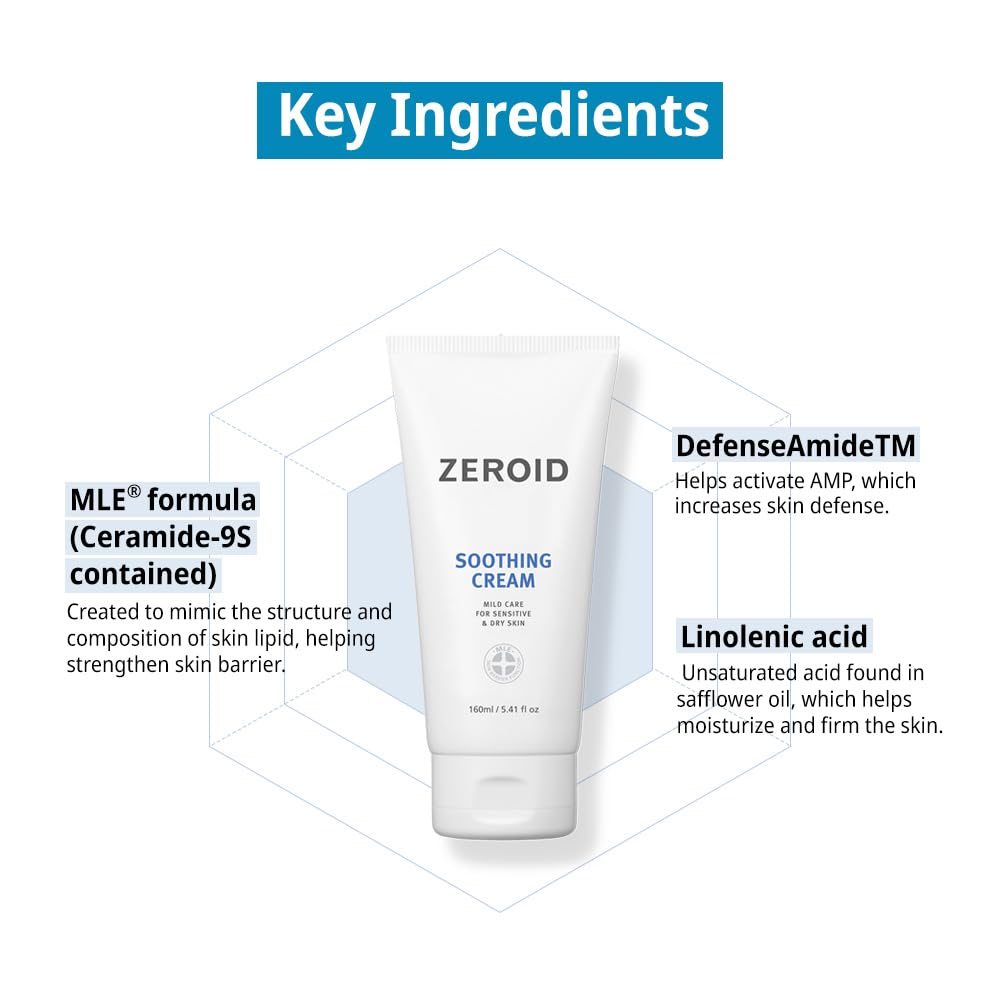 ZEROID | Soothing Cream | Face Moisturizer for Sensitive Skin | Face Cream for Skin Barrier Repair