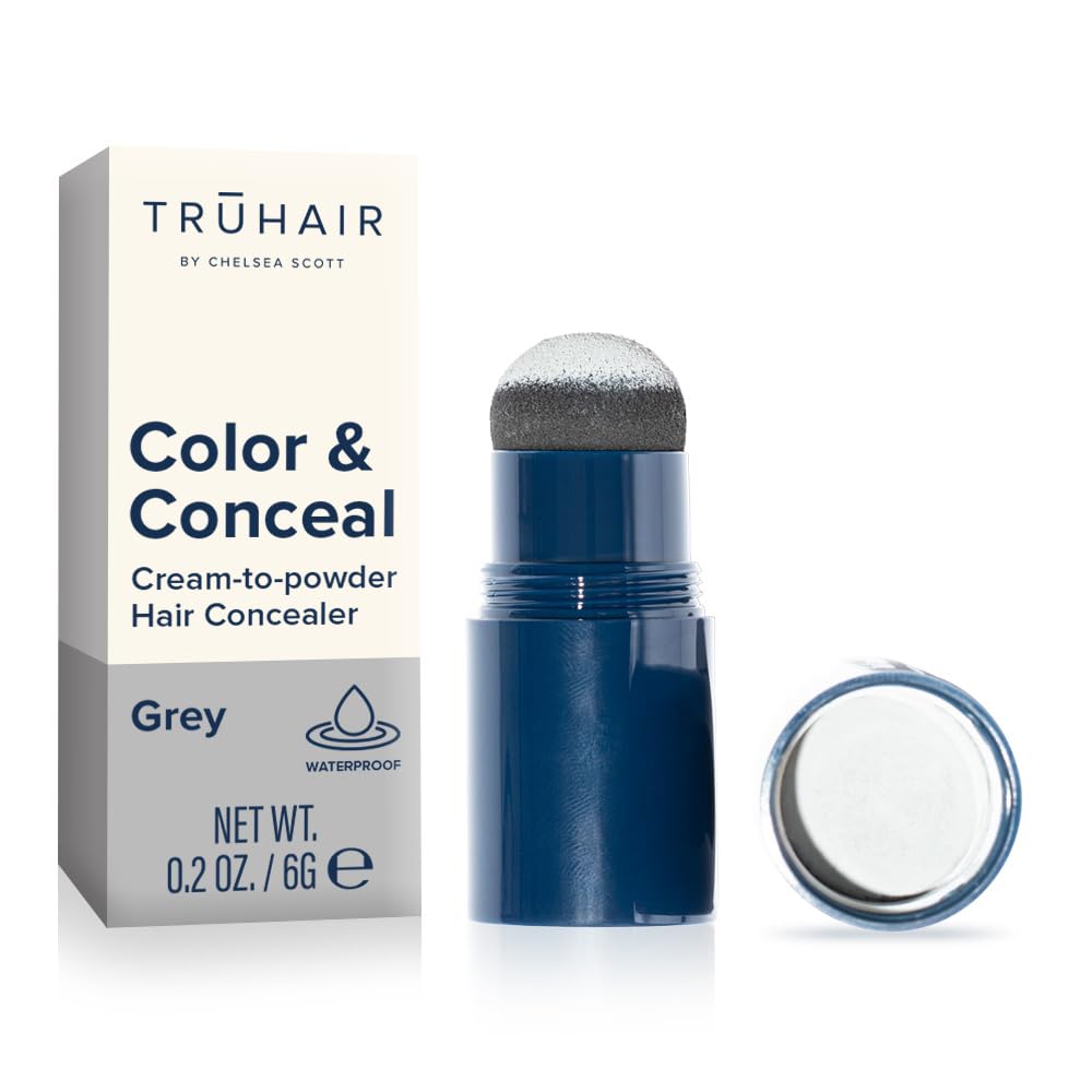 TRUHAIR Color & Conceal Waterproof Root Touch Up Hair Color Concealer - Hair Cover up for Gray