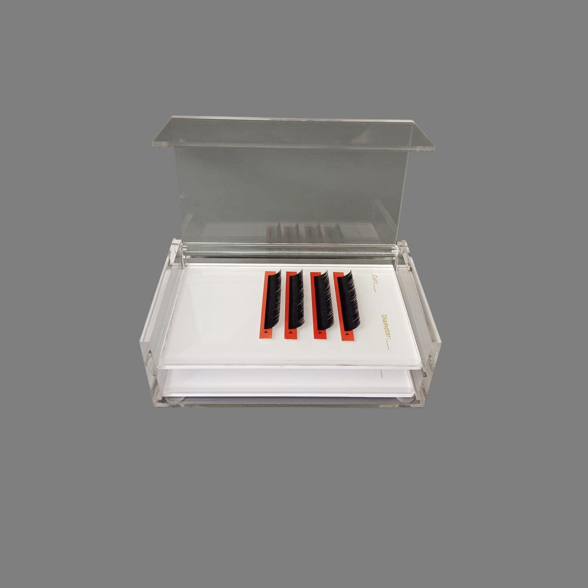 Two Layers Eyelash Grafting Pallet with Cover, Dust-proof Acrylic Lash Tile holder, Eyelash