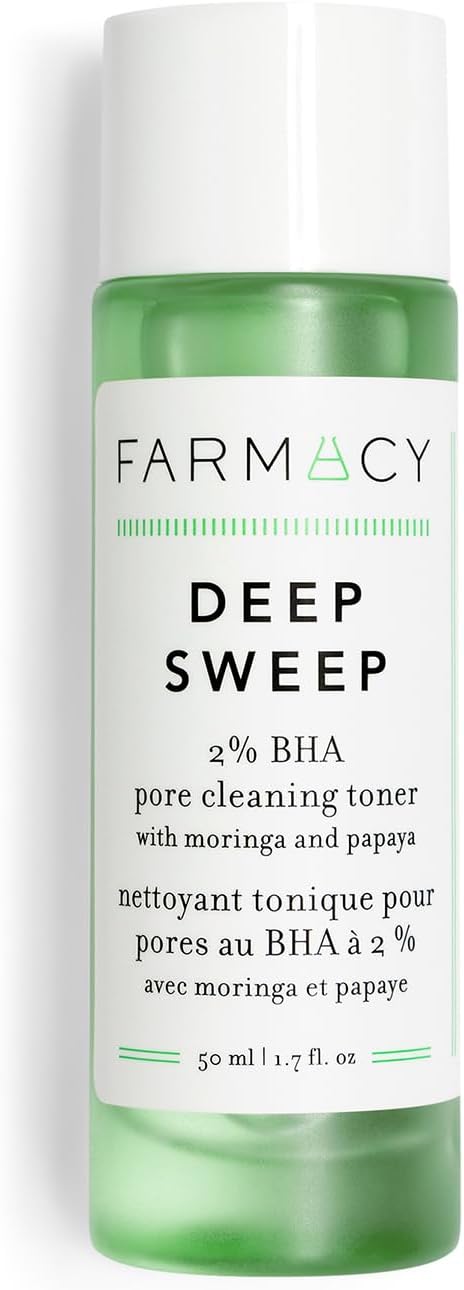 Farmacy 2% Salicylic Acid Toner for Face - Deep Sweep Gentle BHA Exfoliant for Oily Skin - Refines