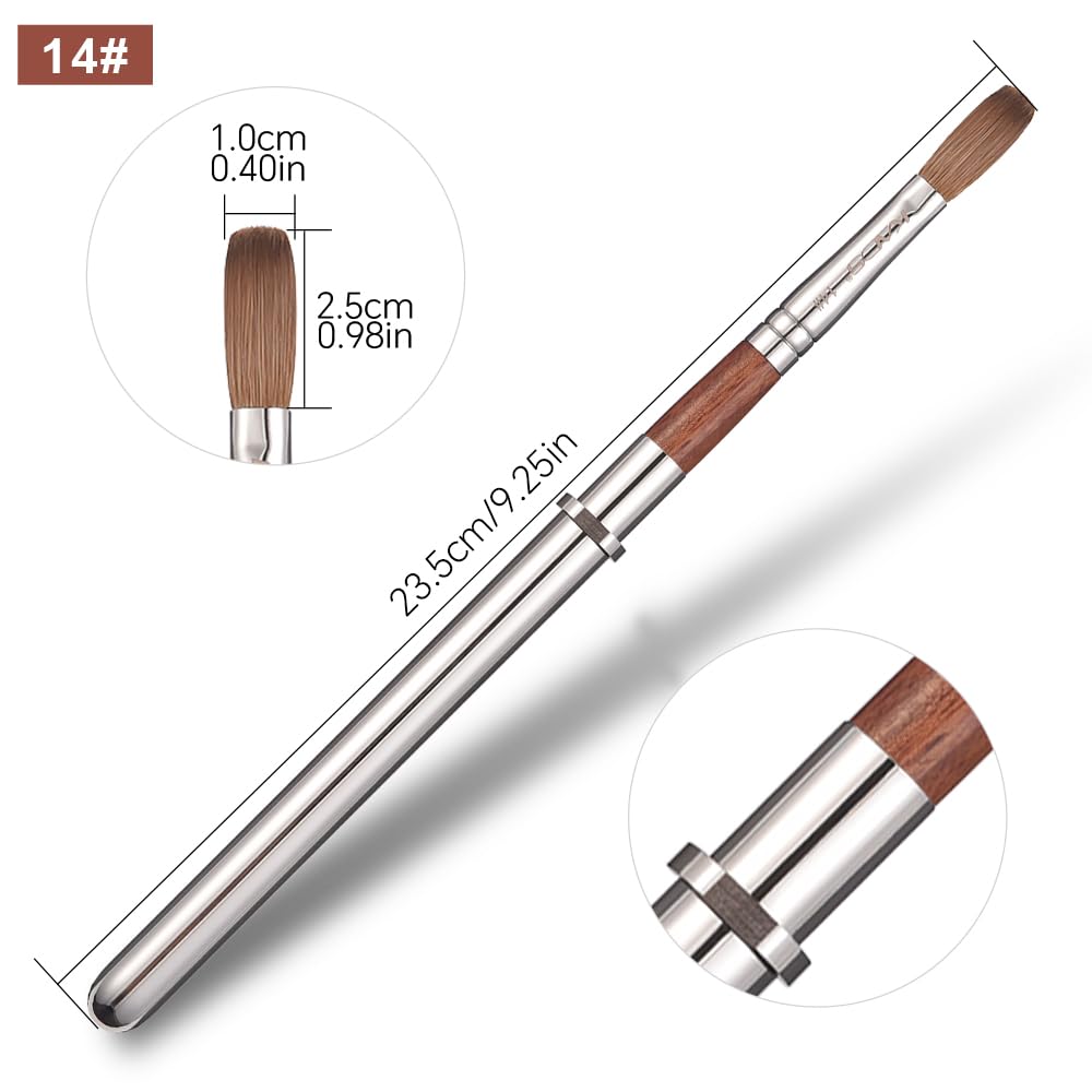 KADS Acrylic Nail Brush with Penholder Nail Brush for Acrylic Application-Oval Shaped Powder Nail