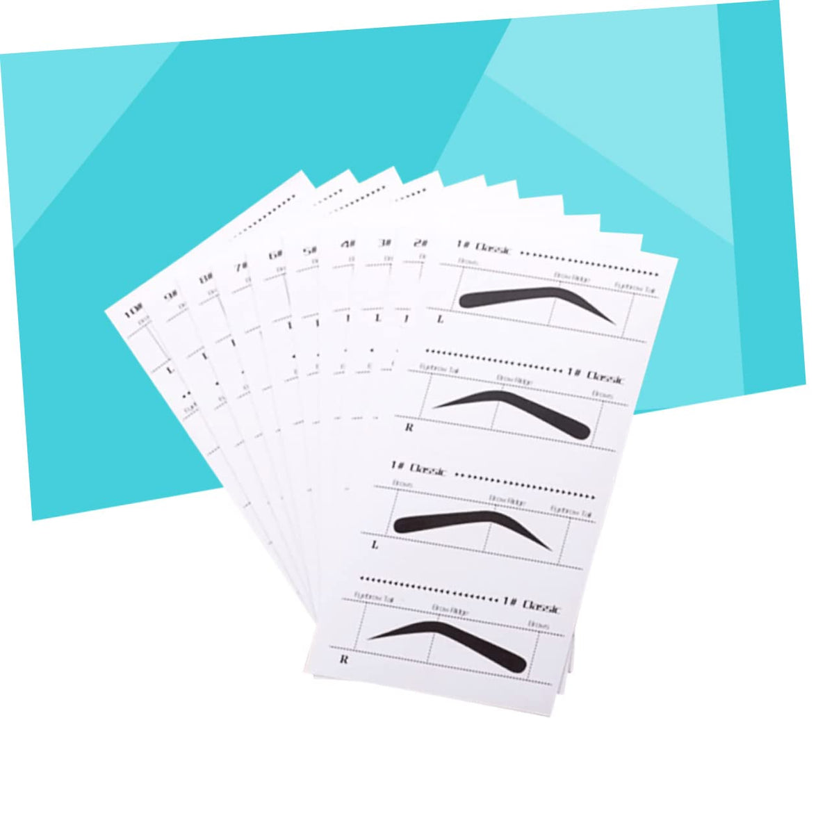 Eyebrow Card Stencils Kit - 10 Adhesive Eyebrow Templates for Precise Shaping Easy Tracing and