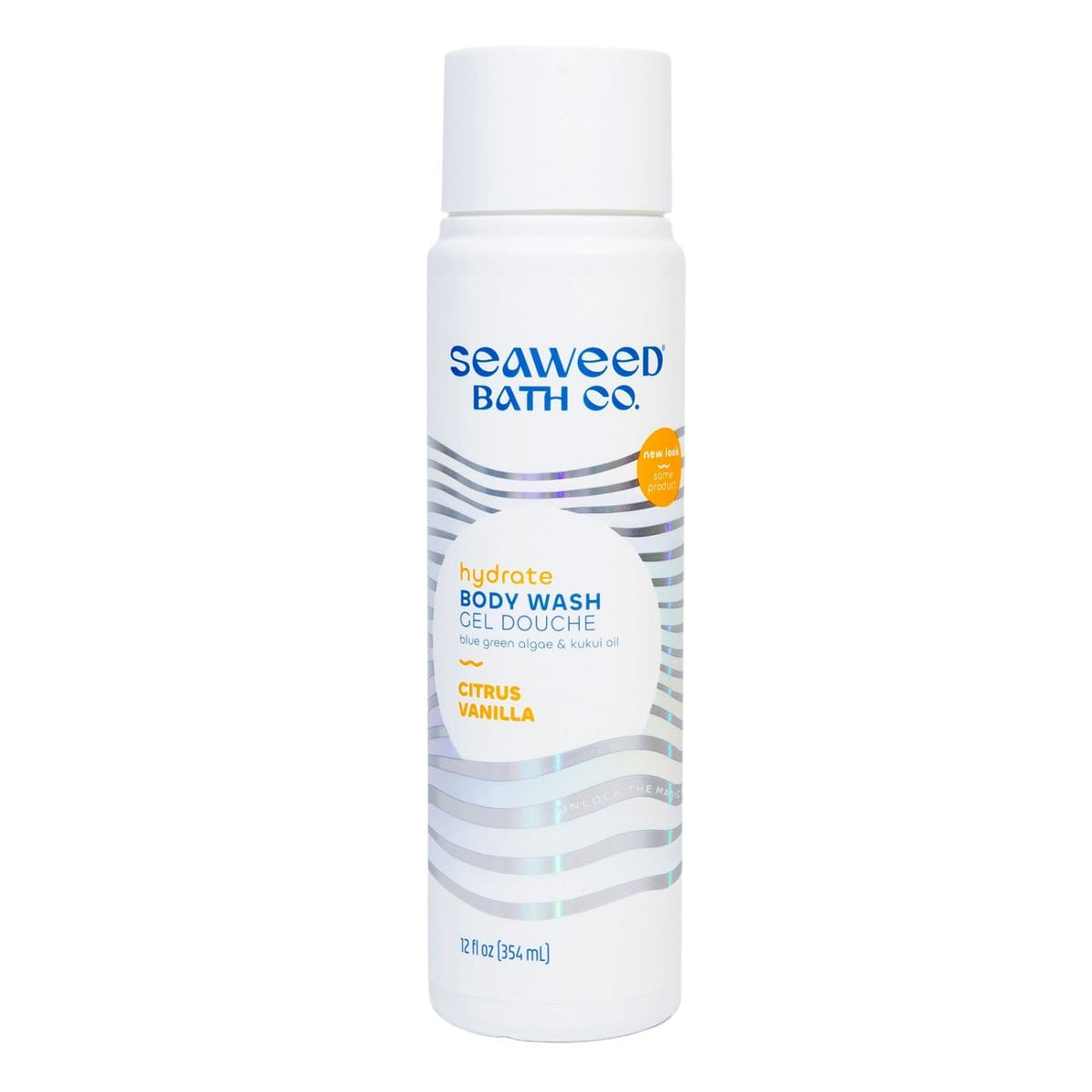 Seaweed Bath Co. Hydrate Body Wash, Citrus Vanilla Scent, 12 Ounce, Shower Gel for Men & Women