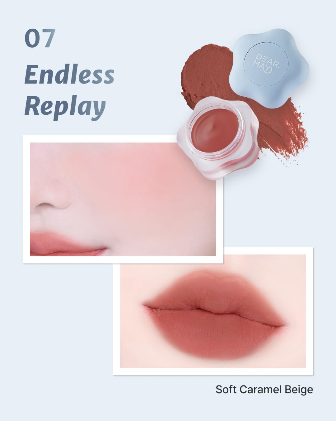DEARMAY Pure Falling Mood Lip Pot No. 07 Endless Replay 0.23 Oz. Vegan Lip Stain Lip & Cheek
