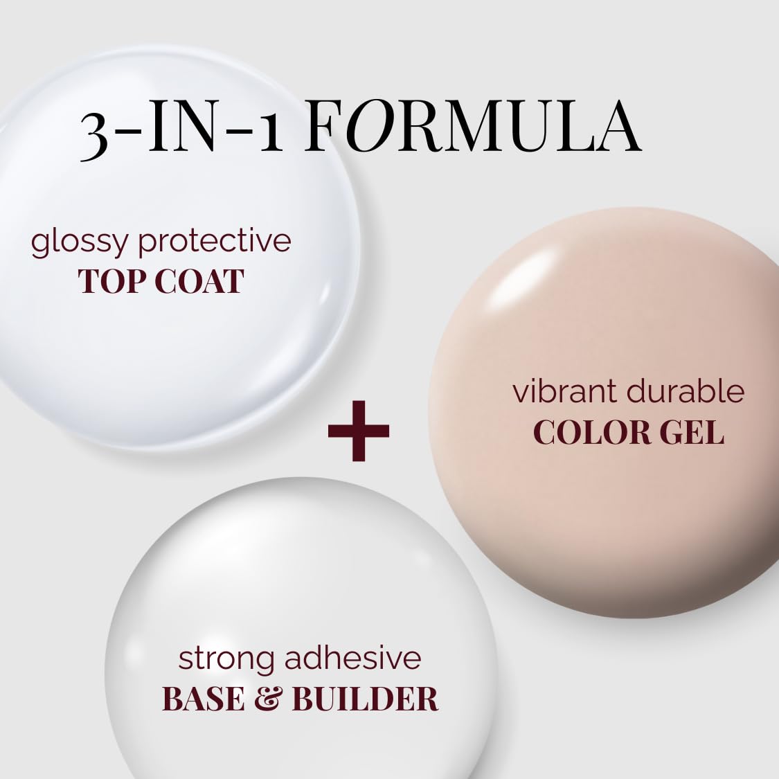NAILOG One Step Beige Gel Nail Polish 12ml Top Coat Color Gel Base 3-In-1 Formula Soak Off UV Gel