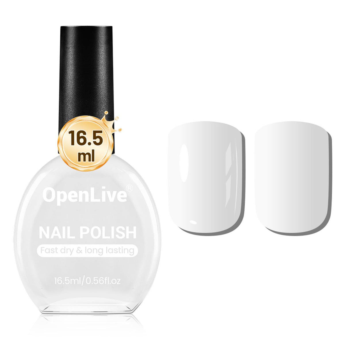 16.5ml White Nail Polish Large Volume Quick Drying Nail Polish, Fast Drying and Long Lasting Color