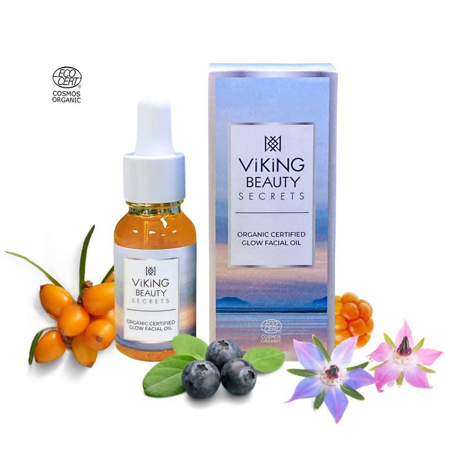 Glow Facial Oil - Organic Face Oil with Blend of 11 Certified Organic Oils and Extracts - Hydrating