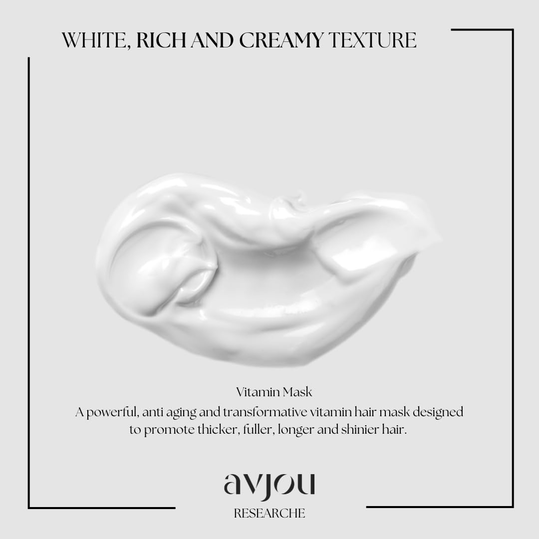 Avjou Researche™ Vitamin Mask – Supports the Look of Thicker, Fuller Hair – Vegan, Color & Keratin