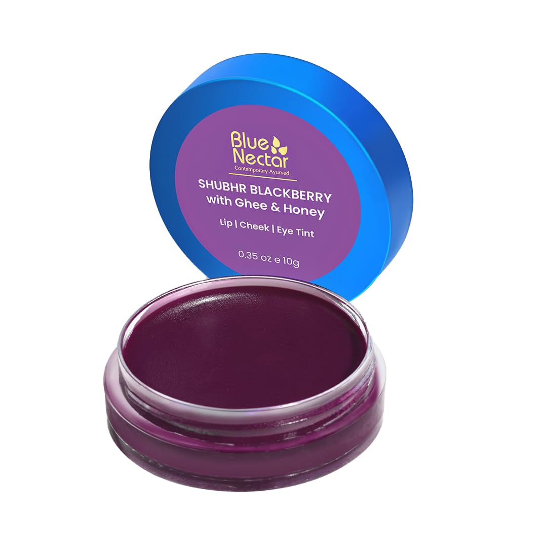 Blue Nectar Lip Tint Stain for Luscious Tinted Lips | Natural Blackberry Lip Moisturizer for Dry