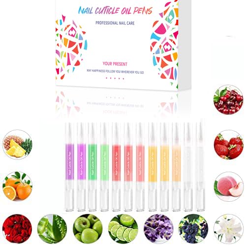 12pcs Cuticle Oil Pen Sweet Almond Nail Growth Serum and Repair Treatment Hydrating Oil for Dry