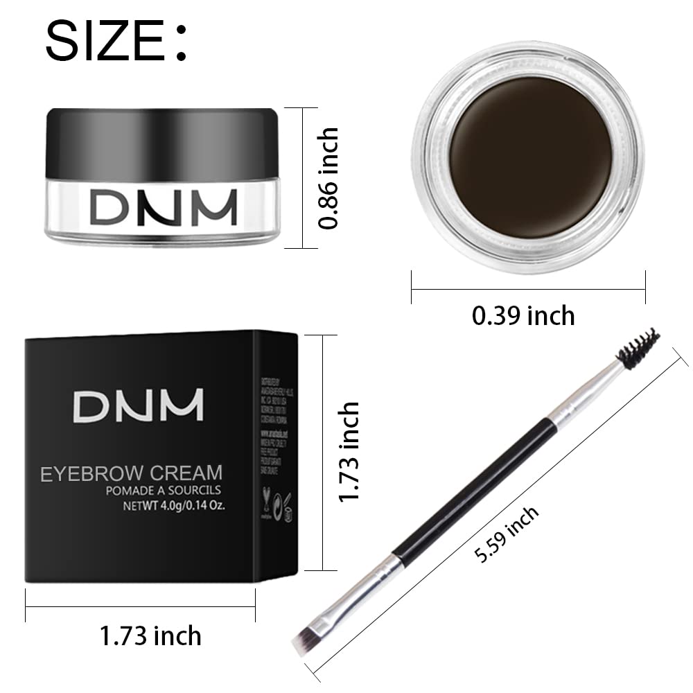 evpct Ebony Eyebrow Powder Pomade Gel Shaper Makeup Kit with Dual-ended Brush, Eyebrow Stencils Kit
