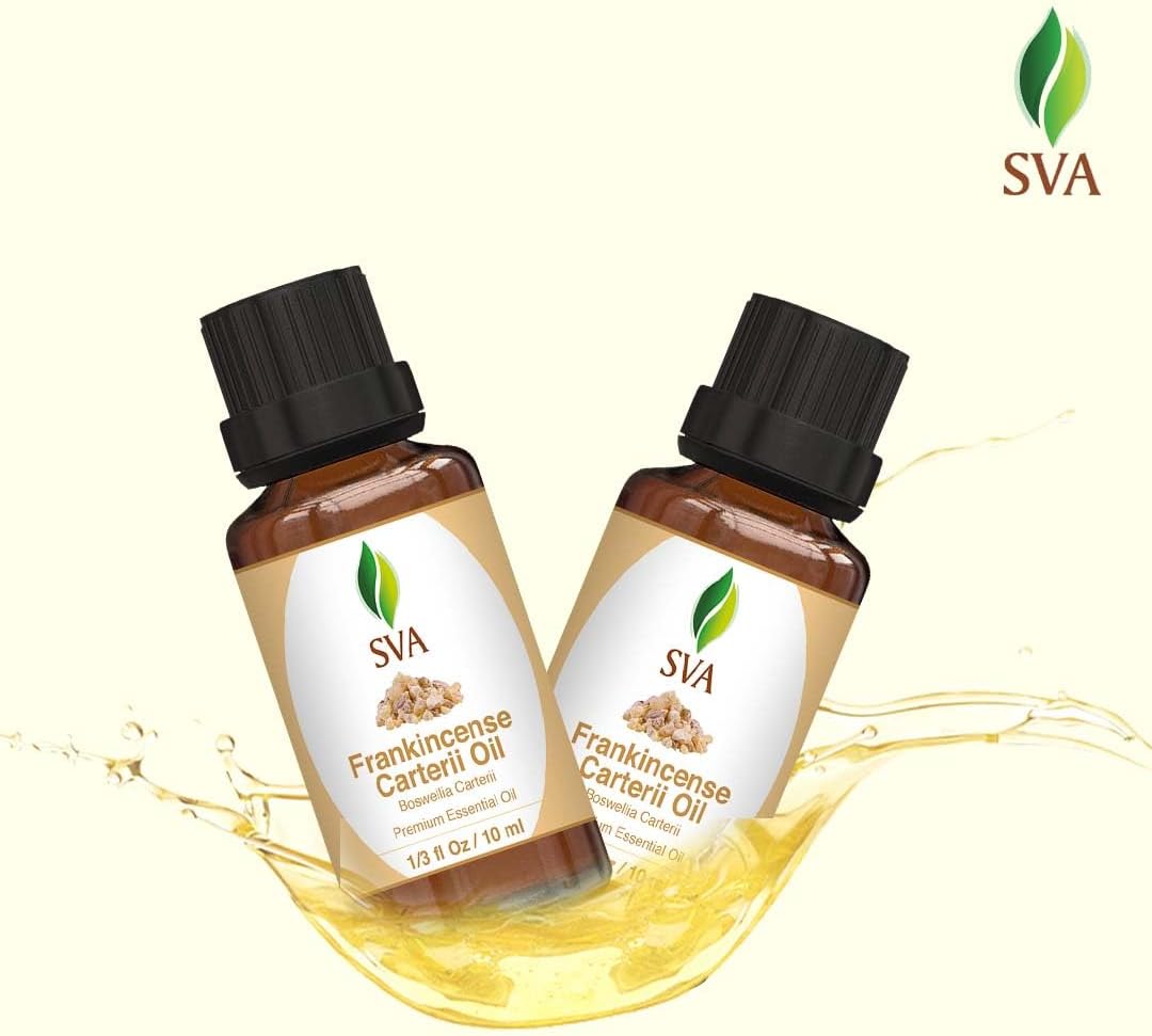 SVA Frankincense Essential Oil – 1/3 Fl Oz – 100% Natural Boswellia Carterii Oil - for Diffuser