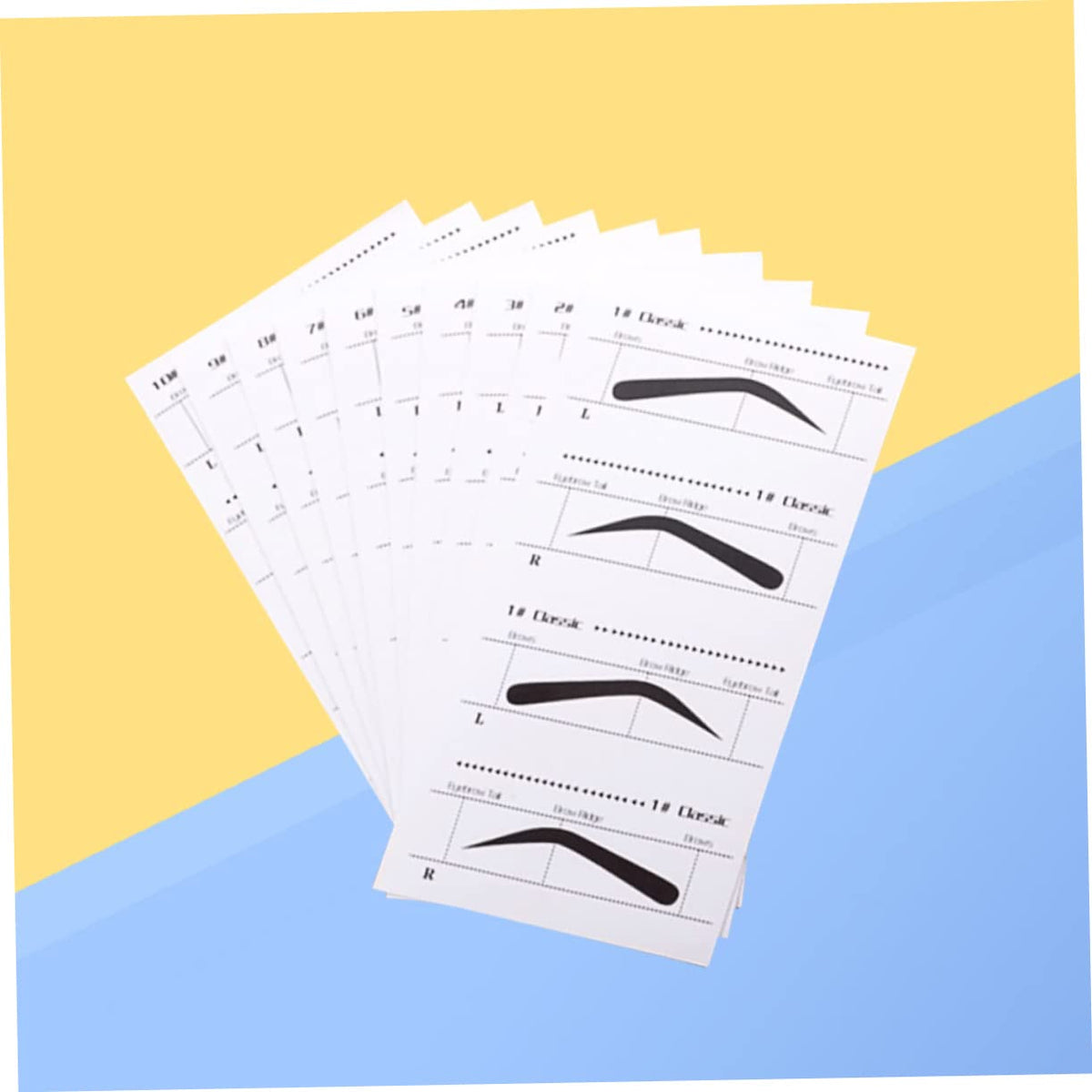 Eyebrow Card Stencils Kit - 10 Adhesive Eyebrow Templates for Precise Shaping Easy Tracing and