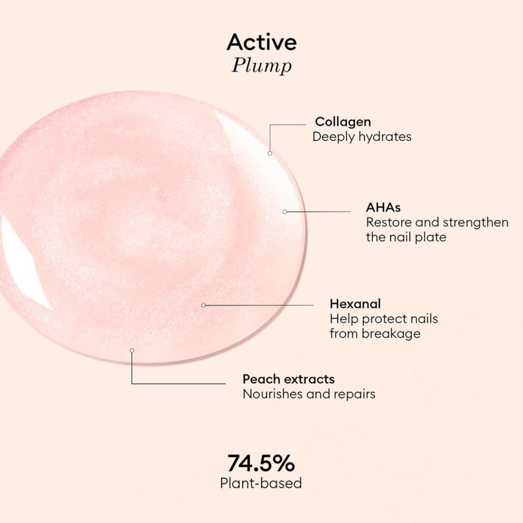 Manucurist Active Plump Nail Polish & Care - Collagen & Peach Extract - No Lamp - Nail Hydrator