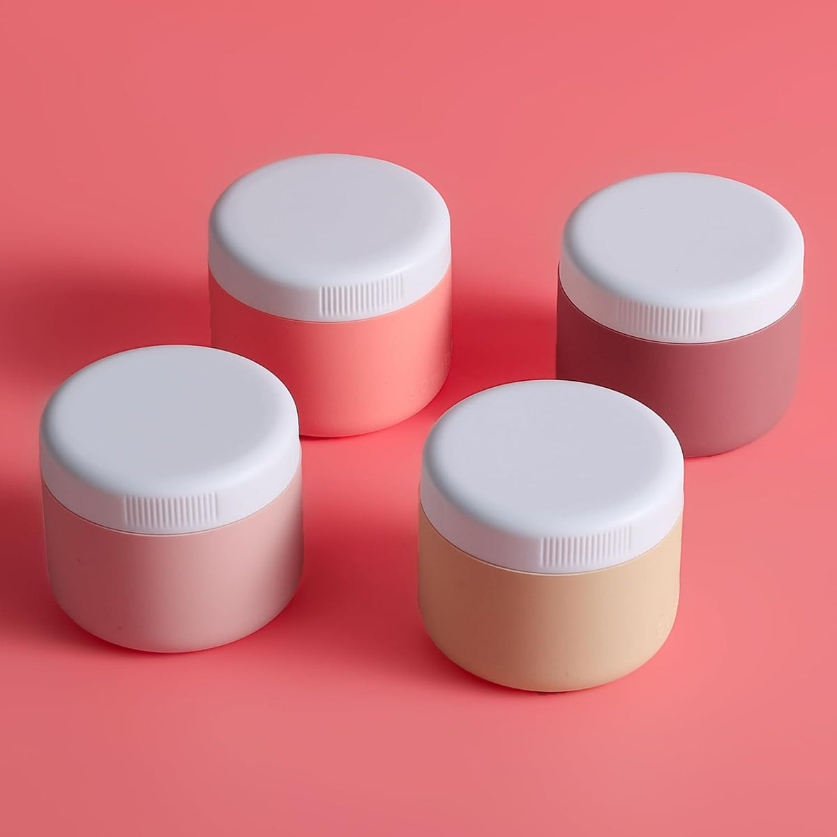 Travel Containers for Toiletries, Silicone Cream Jars BPA-Free, Leak-proof 3oz Travel Size