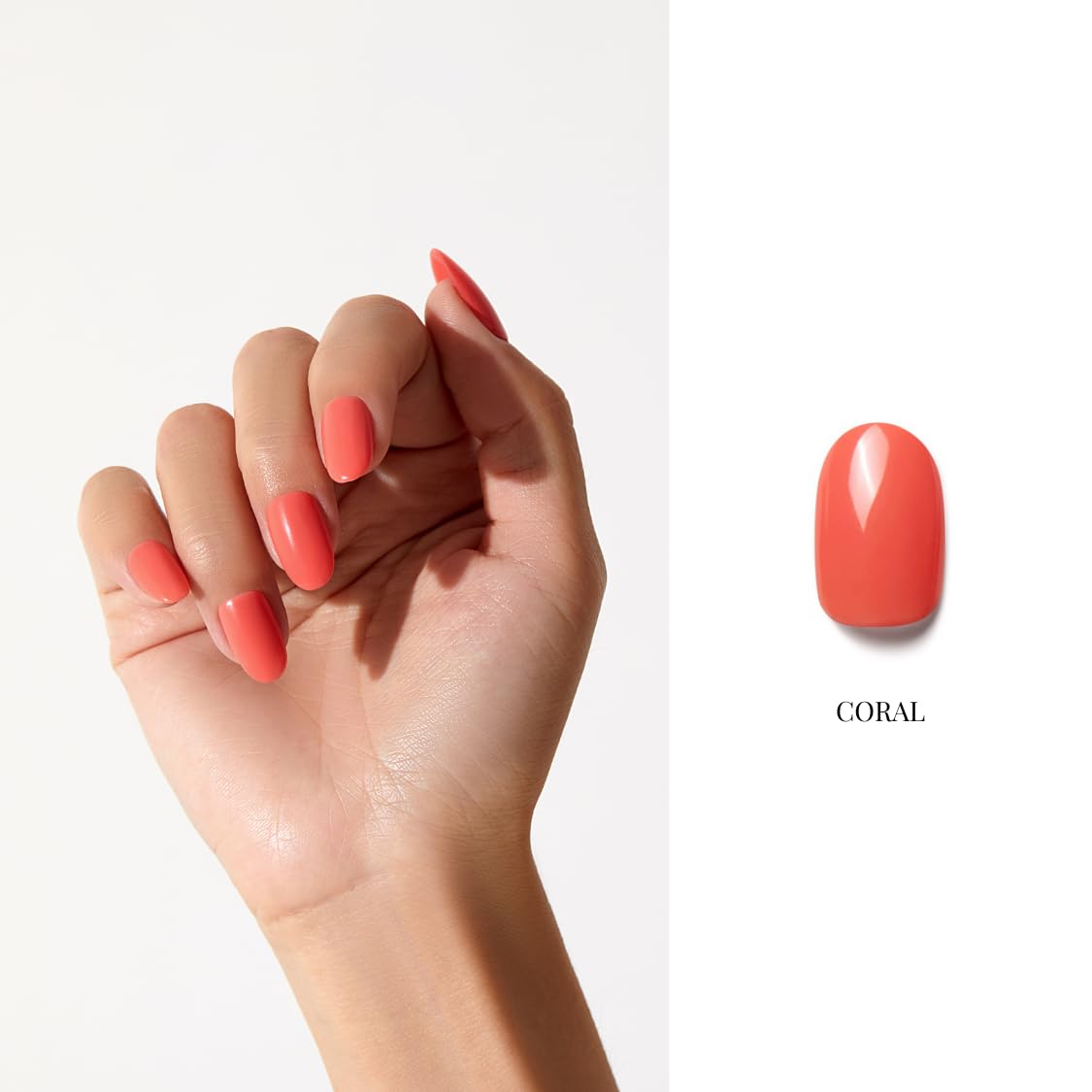 NAILOG One Step Coral Gel Nail Polish 12ml Top Coat Color Gel Base 3-In-1 Formula Soak Off UV Gel